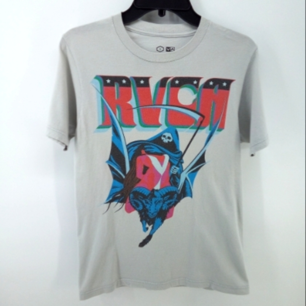 RVCA Artist Network Program Special Edition DMote 100% Cotton S Gray Skeleton
